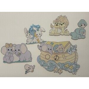 Precious Moments Noah’s Ark Musical Nursery Wall Decor Set Baby Room 2004 PLAYS